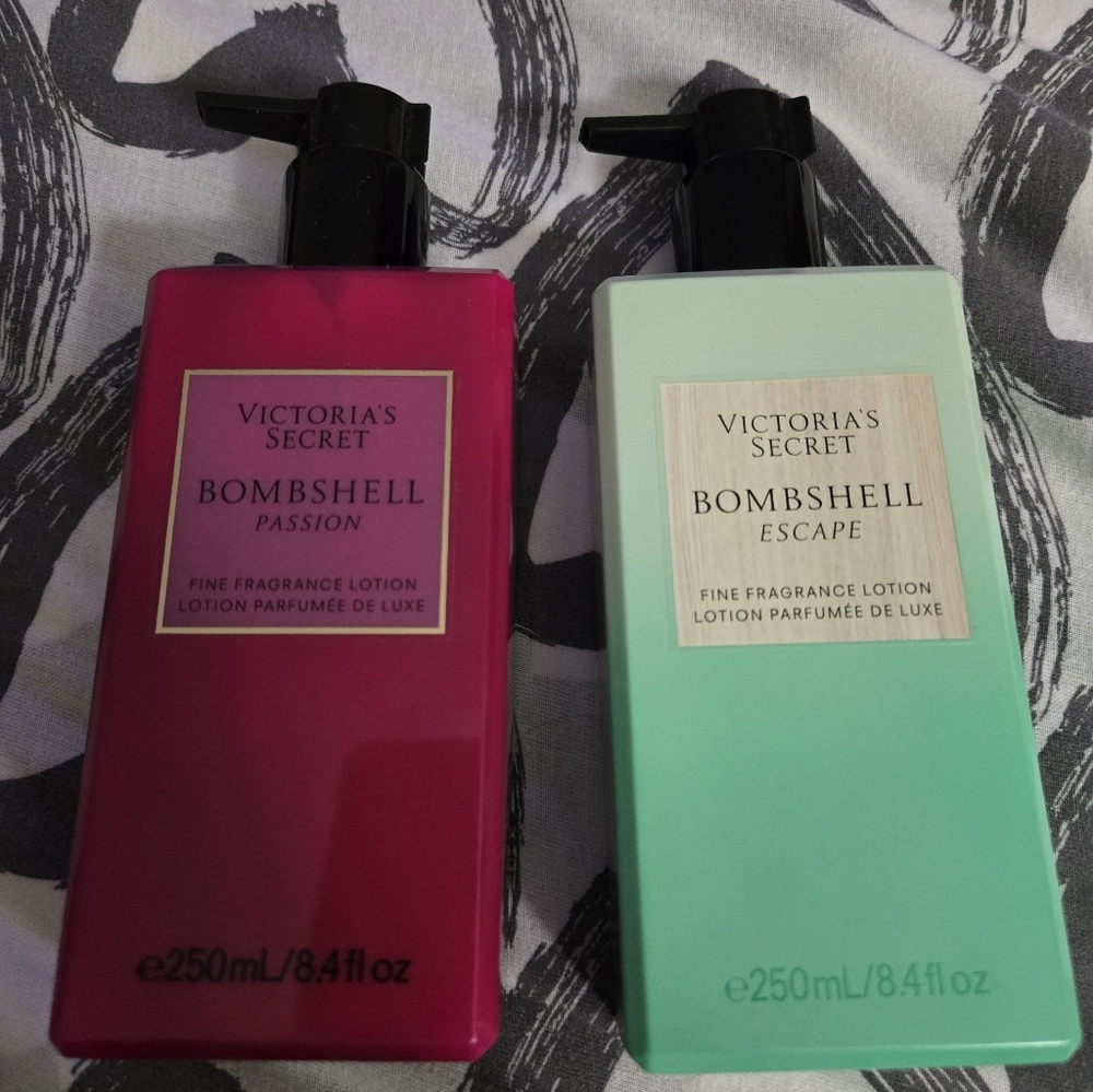 Victoria's Secret Bombshell Passion & Escape Lotion Duo - Pink & Mint NEW
